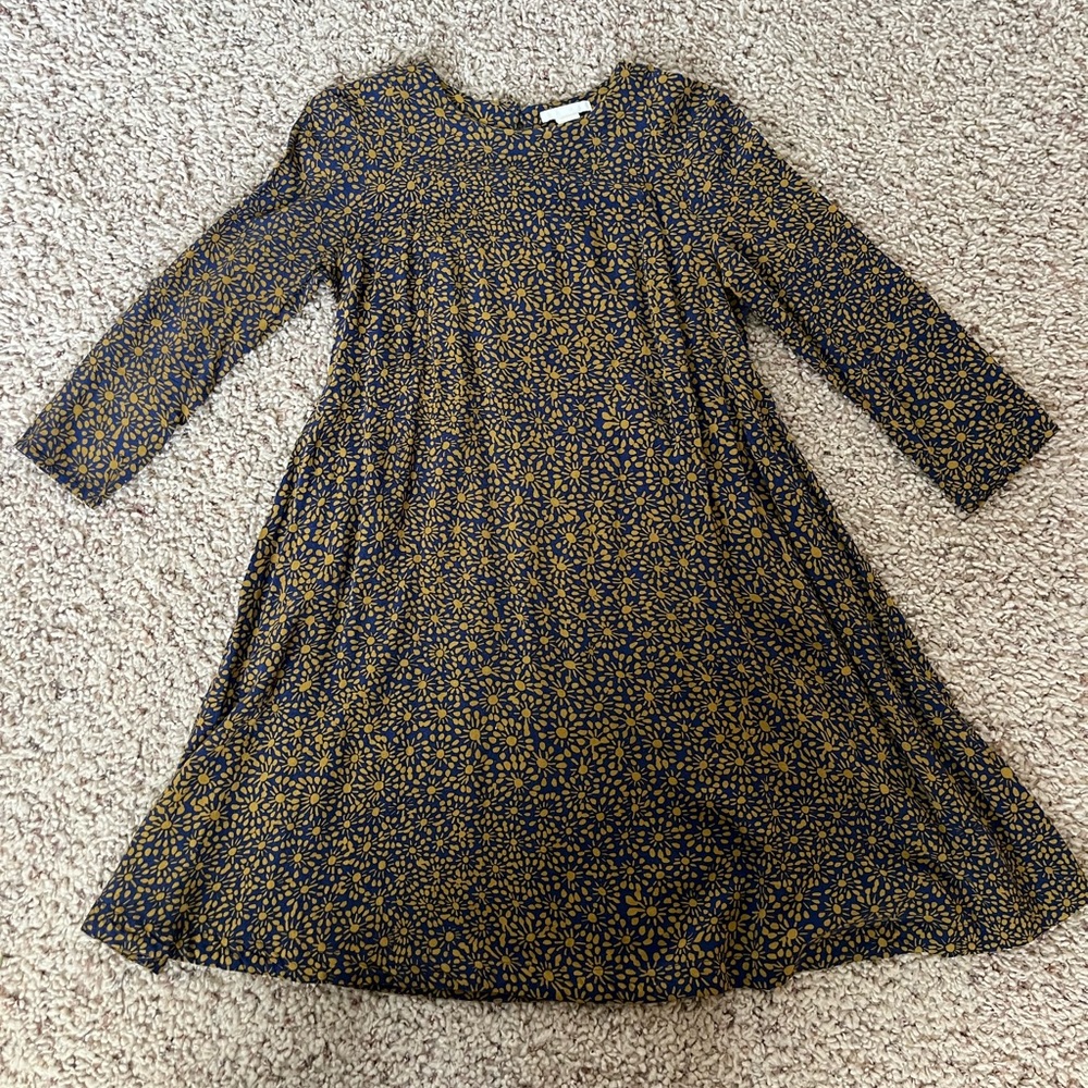 Navy and mustard Dress